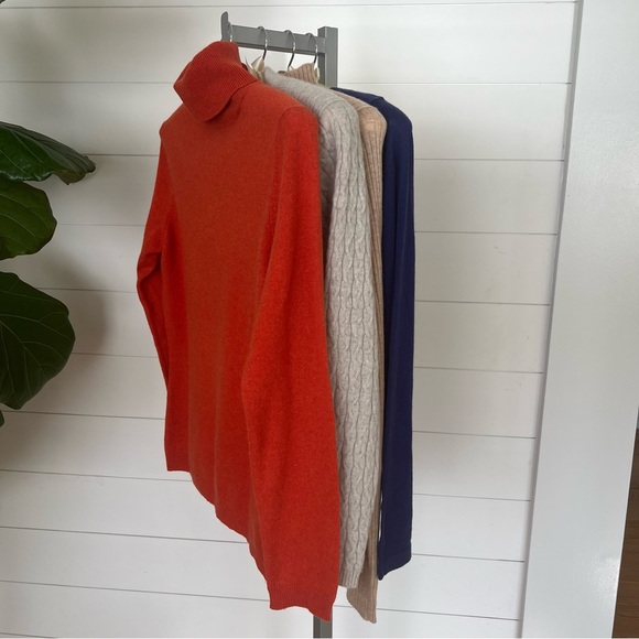 Pure Collection 100% Cashmere Turtleneck – Persimmon, Size US 6 (UK 12 / EU 38) - Picture 7 of 7